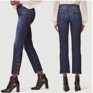 Frame Denim Le High Straight-Leg Snap Away Hem Dark Wash Jeans Size 29 Mid rise